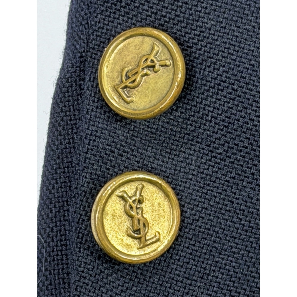 Yves Saint Laurent Navy Blazer Jacket Made in France Men's Vintage Tailored - Picture 3 of 6